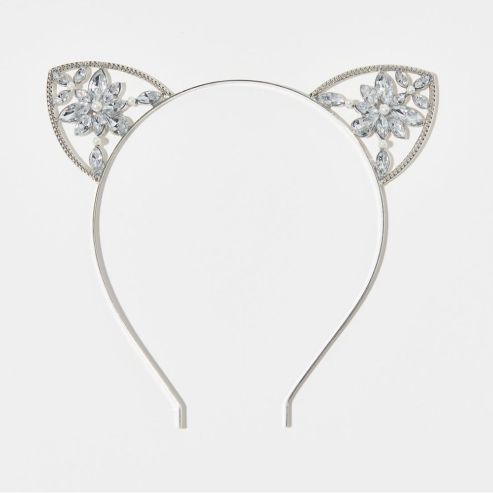 NWT Urban Outfitters Rhinestone Cat Ear Headband HALLOWEEN TIARA PRINCESS